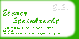 elemer steinbrecht business card